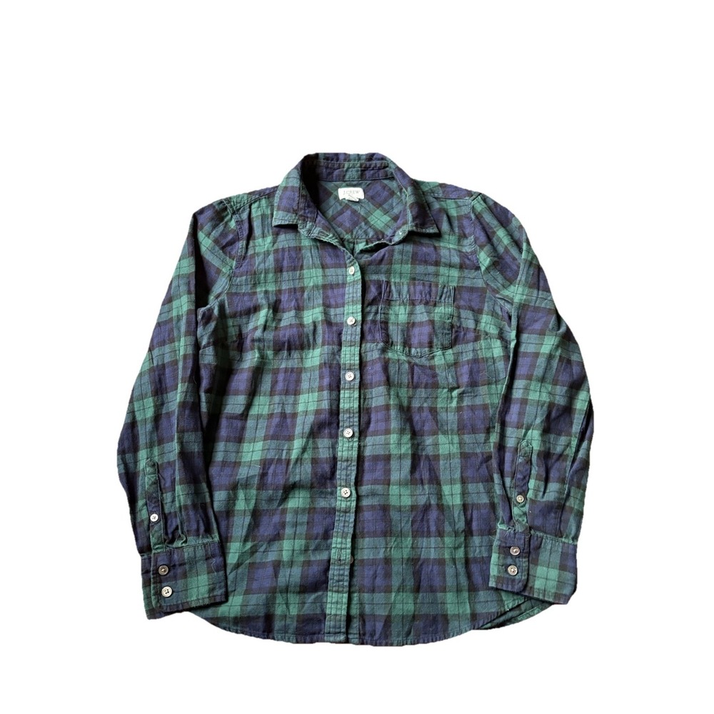 J.Crew Green Navy Plaid Long Sleeve Button Down Shirt Small